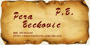 Pera Bećković vizit kartica